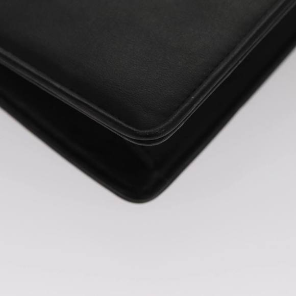 CELINE Chain Shoulder Bag Leather Black Gold Auth 107711 - Picture 15 of 16